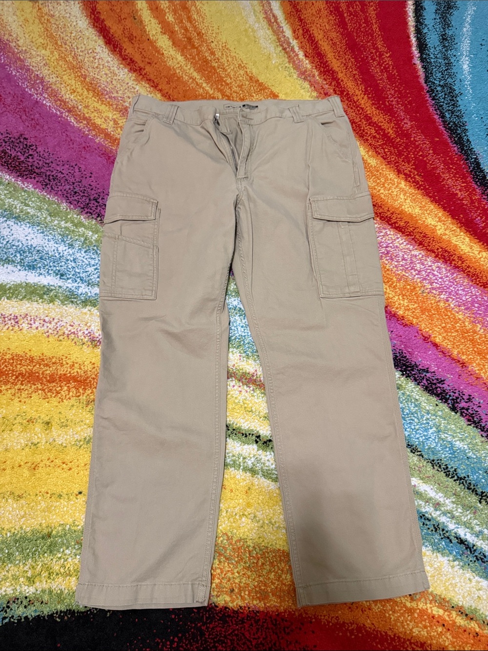 Carhartt Tan Cargo Pants with Flap Pockets